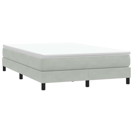 Boxspring zonder matras fluweel lichtgrijs 140x220 cm 3