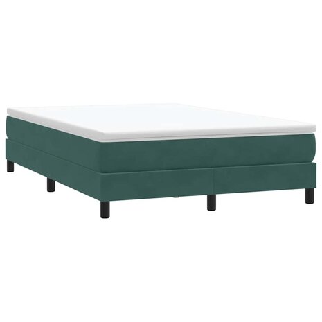 Boxspring zonder matras fluweel donkergroen 140x220 cm 3
