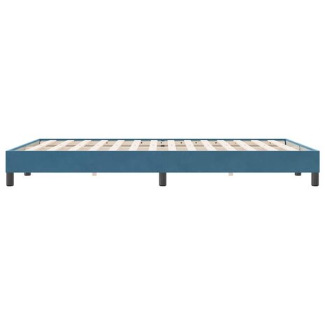 Boxspring zonder matras fluweel donkerblauw 140x220 cm 6