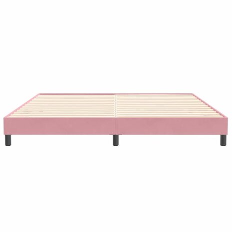 Boxspring zonder matras fluweel roze 200x220 cm 5