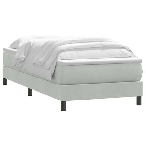 Boxspring met matras fluweel lichtgrijs 80x210 cm 3