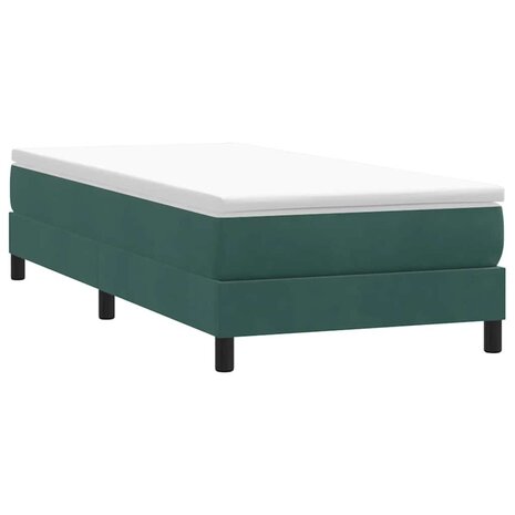 Boxspring met matras fluweel donkergroen 80x210 cm 5