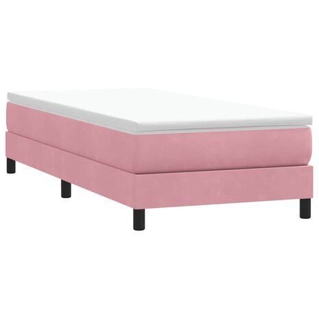 Boxspring met matras fluweel roze 80x210 cm 5