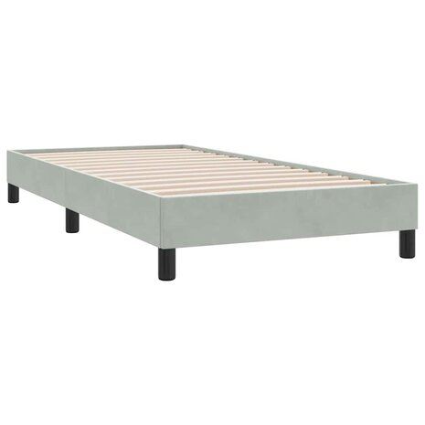 Boxspring met matras fluweel lichtgrijs 90x210 cm 4