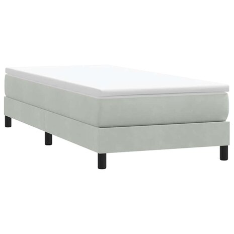 Boxspring met matras fluweel lichtgrijs 90x210 cm 5