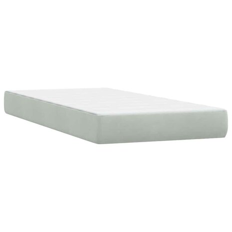 Boxspring met matras fluweel lichtgrijs 90x210 cm 7