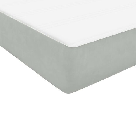 Boxspring met matras fluweel lichtgrijs 90x210 cm 9