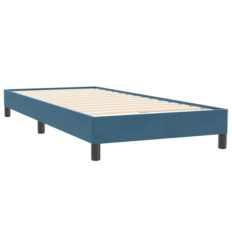 Boxspring met matras fluweel donkerblauw 80x220 cm 4