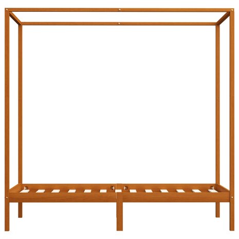 Hemelbedframe massief grenenhout honingbruin 90x200 cm 3