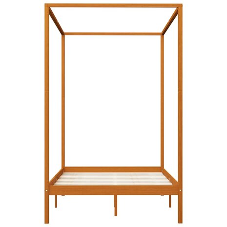 Hemelbedframe massief grenenhout honingbruin 120x200 cm 3