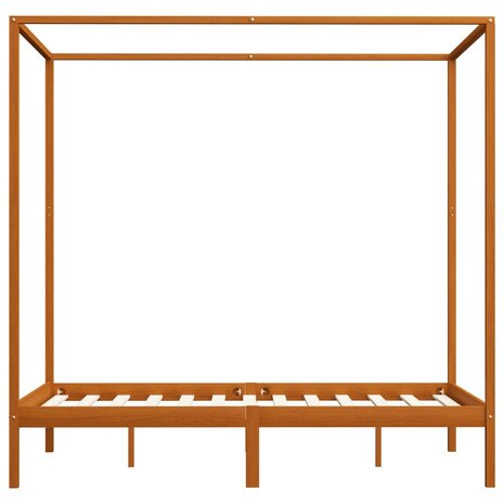 Hemelbedframe massief grenenhout honingbruin 120x200 cm 4