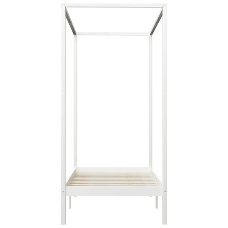 Hemelbedframe massief grenenhout wit 90x200 cm 4