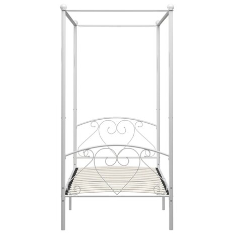 Hemelbedframe metaal wit 100x200 cm  3