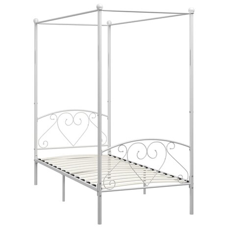 Hemelbedframe metaal wit 120x200 cm  2