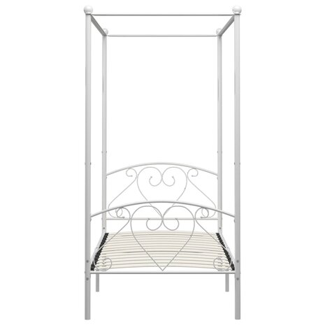 Hemelbedframe metaal wit 120x200 cm  3