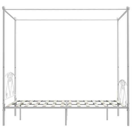 Hemelbedframe metaal wit 140x200 cm  4