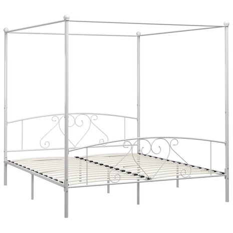Hemelbedframe metaal wit 180x200 cm  2