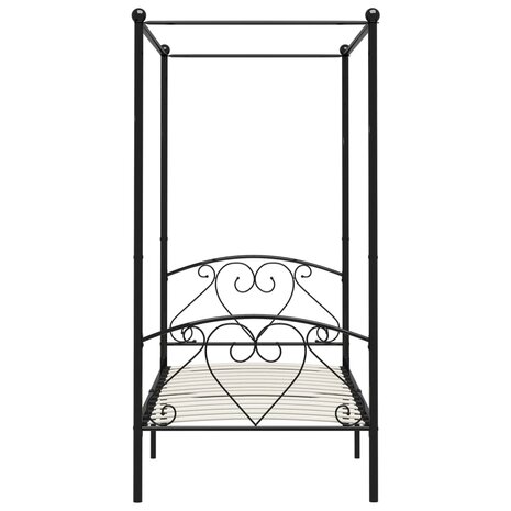 Hemelbedframe metaal zwart 120x200 cm  4