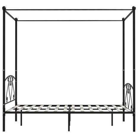 Hemelbedframe metaal zwart 140x200 cm  3