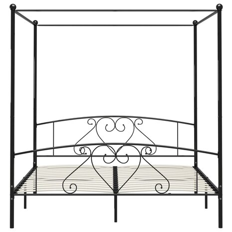 Hemelbedframe metaal zwart 200x200 cm  3