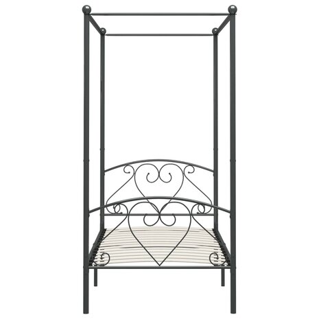 Hemelbedframe metaal grijs 100x200 cm  3