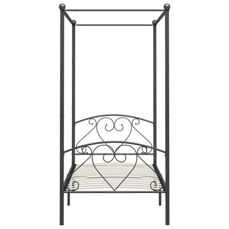 Hemelbedframe metaal grijs 120x200 cm  3