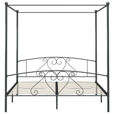 Hemelbedframe metaal grijs 180x200 cm  3