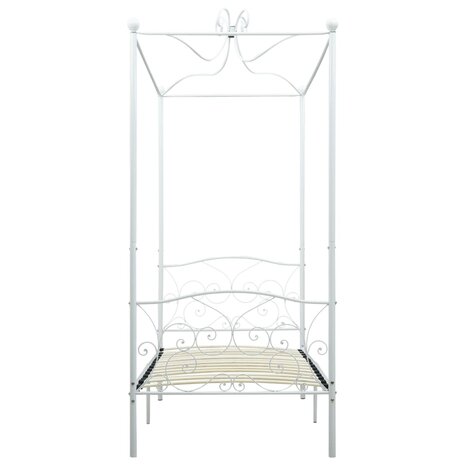 Hemelbedframe metaal wit 90x200 cm 3