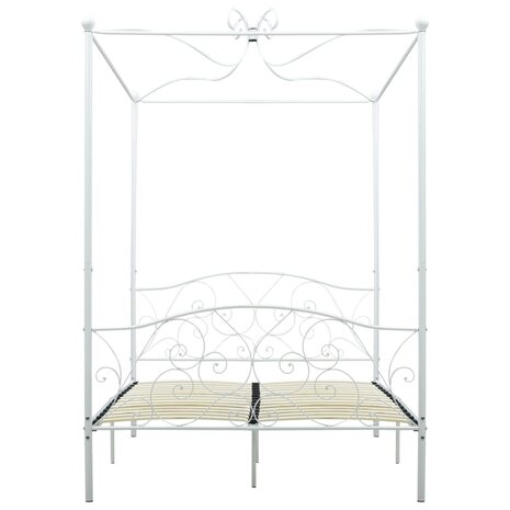 Hemelbedframe metaal wit 120x200 cm 3