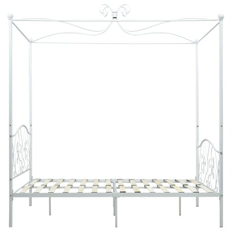 Hemelbedframe metaal wit 120x200 cm 4