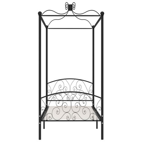 Hemelbedframe metaal zwart 90x200 cm 3