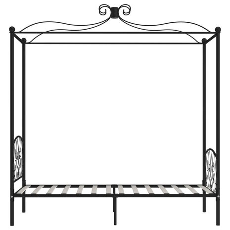 Hemelbedframe metaal zwart 90x200 cm 4