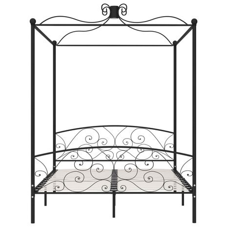 Hemelbedframe metaal zwart 160x200 cm 3