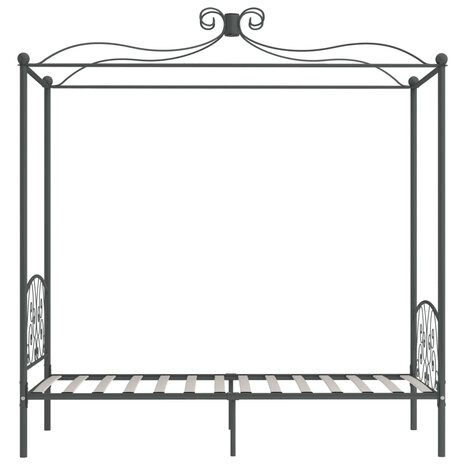 Hemelbedframe metaal grijs 90x200 cm 4