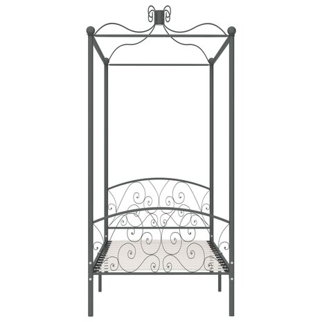 Hemelbedframe metaal grijs 100x200 cm 3