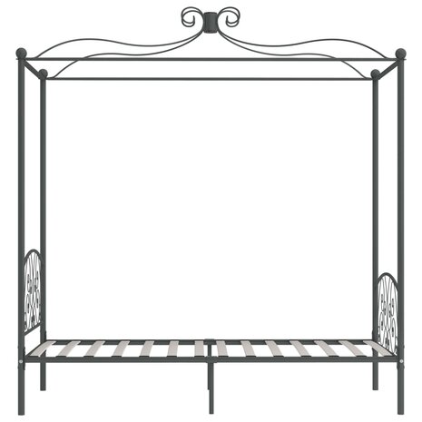 Hemelbedframe metaal grijs 100x200 cm 4