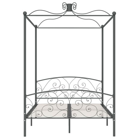 Hemelbedframe metaal grijs 140x200 cm 3