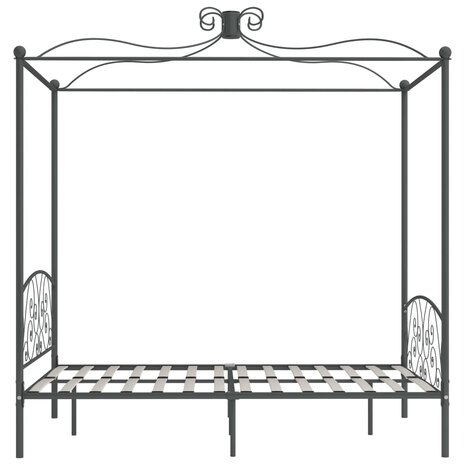 Hemelbedframe metaal grijs 140x200 cm 4