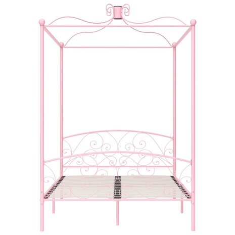 Hemelbedframe metaal roze 140x200 cm 3