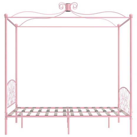 Hemelbedframe metaal roze 140x200 cm 4
