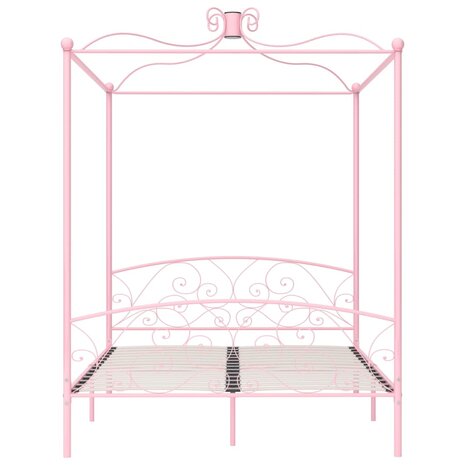 Hemelbedframe metaal roze 160x200 cm 3