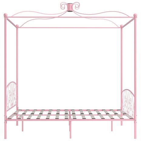 Hemelbedframe metaal roze 160x200 cm 4