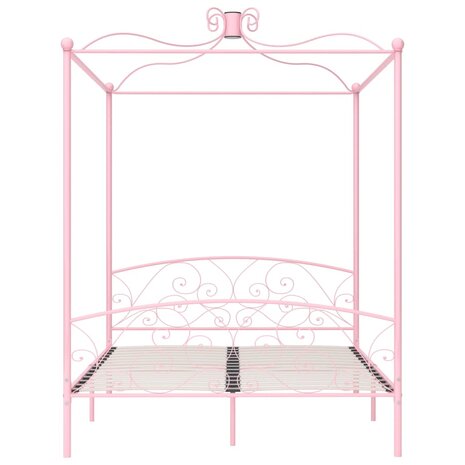 Hemelbedframe metaal roze 180x200 cm 3