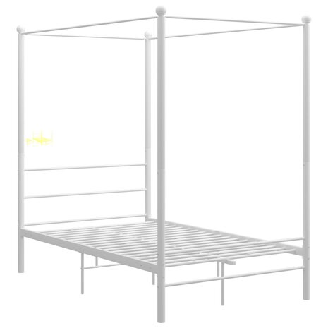 Hemelbedframe metaal wit 140x200 cm  2