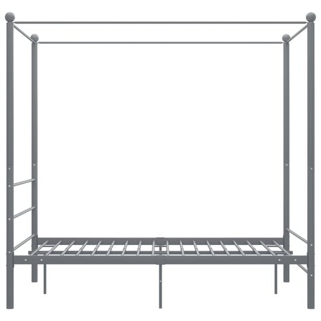 Hemelbedframe metaal grijs 140x200 cm  3