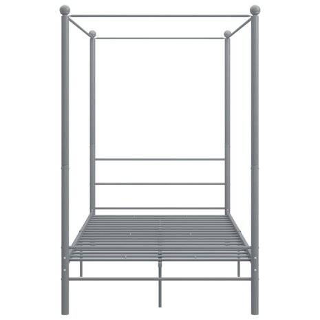 Hemelbedframe metaal grijs 140x200 cm  4