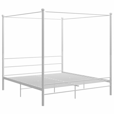 Hemelbedframe metaal wit 200x200 cm  2