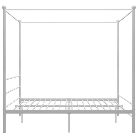 Hemelbedframe metaal wit 200x200 cm  3