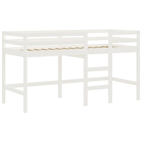 Kinderhoogslaper met tunnel 80x200 cm grenenhout wit en zwart 9