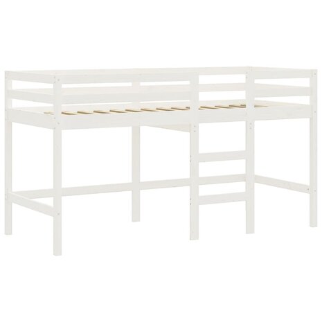 Kinderhoogslaper met tunnel 90x200 cm grenenhout wit en zwart 9